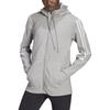 Adidas Logo Striped Hooded Zip Jacket Women Jacket Gray HD1736