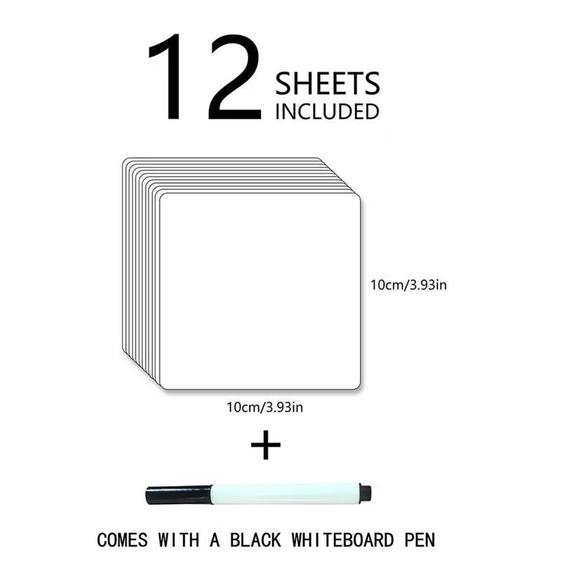 12Pcs Whiteboard Stickers Small Size Repeated Writing Erase for Children s Graffiti DIY Wall Stickers