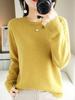 Women's Round Neck Solid Color Knitted Pullover Sweater - Autumn/Winter Long Sleeve Korean Style.