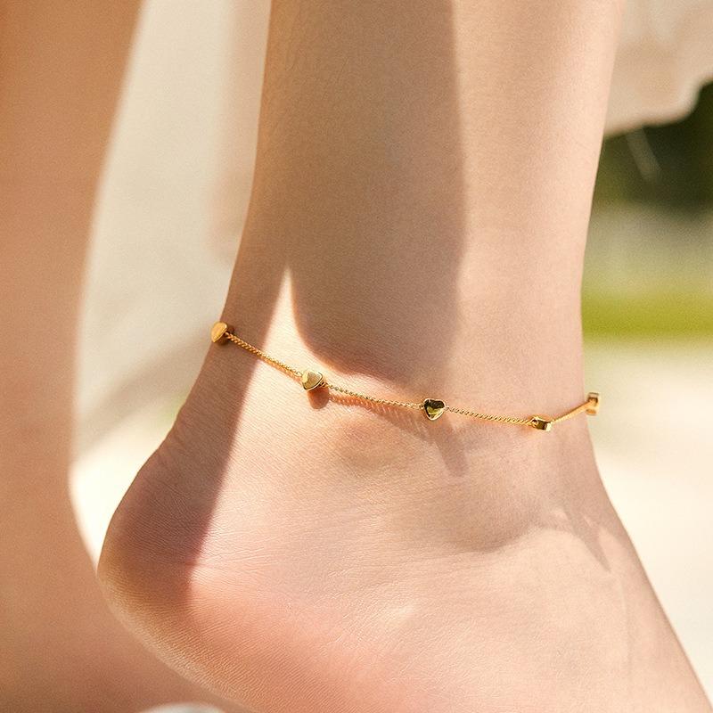 K Gold Plated Copper Multicolor Star Charm Bohemian Women Anklet