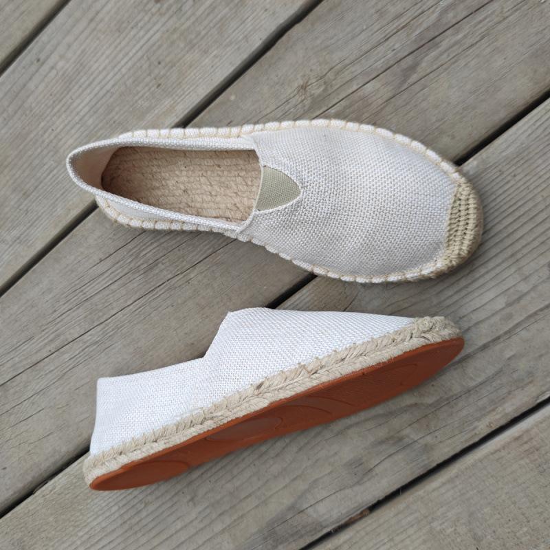 Retro trend prodyšné plátěné boty léto lněné pánské rybářské boty ležérní nazouvací bavlněné a lněné otěruvzdorné mokasíny