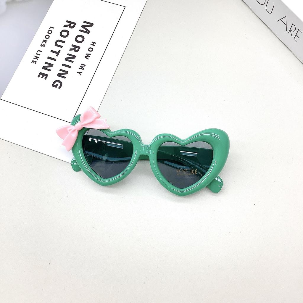 Fashion Bow Children'S Sunglasses Cute Girl Love Sunglasses Sun Protection Uv Glasses Tide