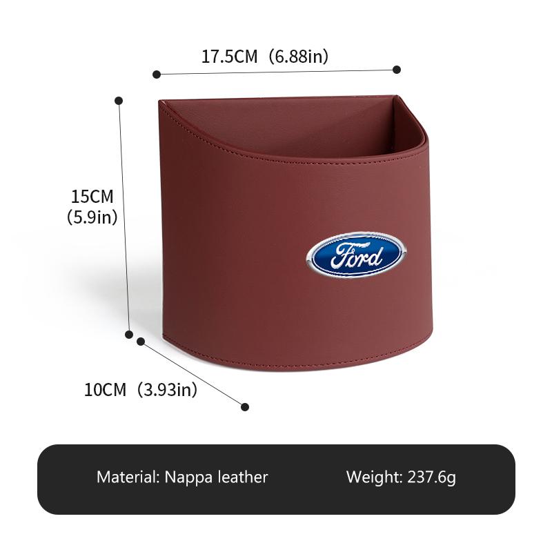 Car Door Leather Trash Can Auto Hanging Rubbish Storage Bag For Ford mk2 mk3 Ranger Mondeo mk4 S-MAX Kuga Mustang Fusion