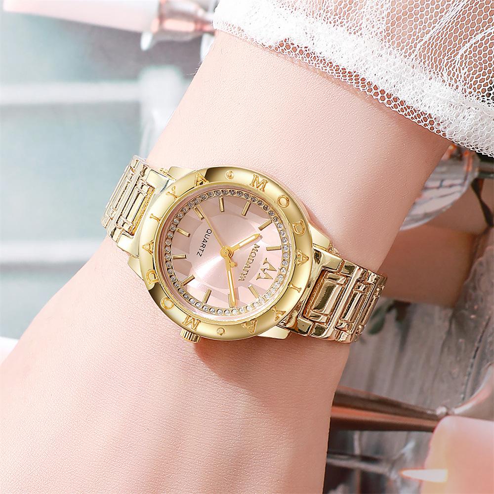 

New ladies Watch Diamond inlay Simple Casual Gold Stainless Steel Female Student Fashion Quartz Clock Watch