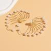 2pcs Geometric Fan-Shaped Pearl Earrings For Women, Simple And Exaggerated Earrings, Fashionable Earrings Accessories