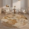 Log Style Living Room Decoration Round Rug Maillard Flower Carpet American Retro Rugs for Bedroom Fluffy Soft Thicken Floor Mat