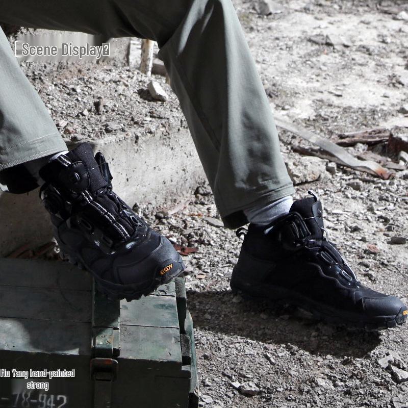 ESDY Quick Reaction Lightweight Tactical Hiking Boots with Automatic Knob Lacing.