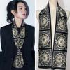 Long small silk scarf spring and summer new with shirt streamer multi-functional belt hair tie high-end printed scarf