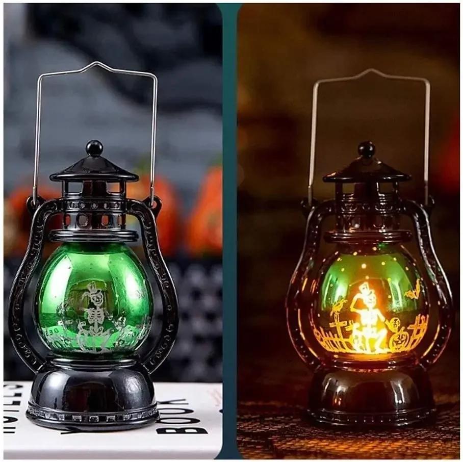 Retro Oil Lamp Halloween Luminous Decoration Ornament Pumpkin Lantern Restaurant LED Electronic Mall Amusement Park Decoration