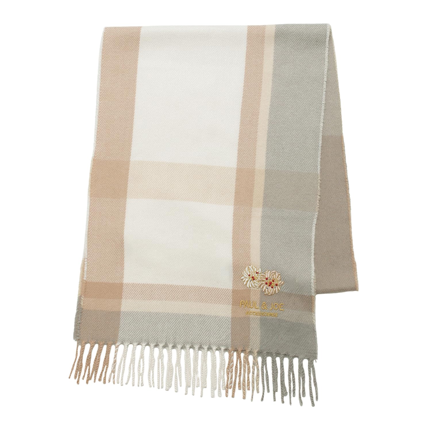 

Paul Joe Moonbat Chrysanthemum Logo Embroidered Scarf with Branded Beige & (44585) Packaging, бежевый