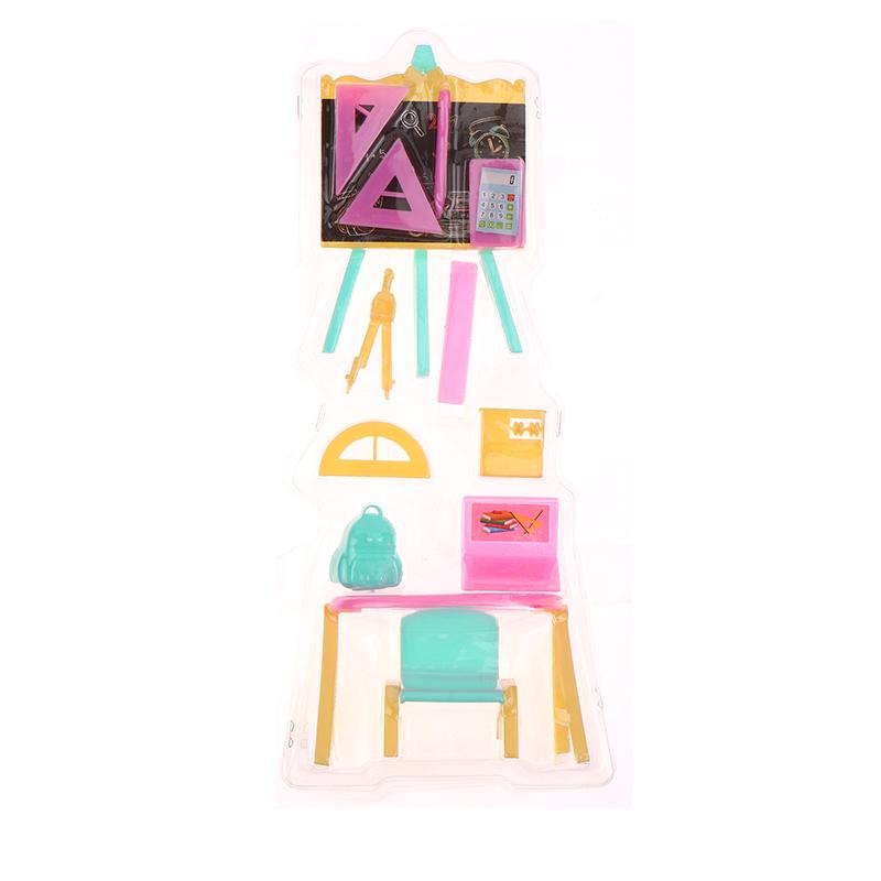 1:12 Dollhouse Miniature Drawing Board Study Table Computer Stationery Ruler Model Decor Toy Doll House Accessories