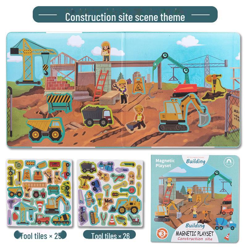 Children's Educational Magnetic Animal & Dinosaur Scene Puzzle Toy