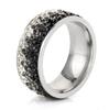 8MM Rhinestone Gradient Student Fashion Stainless Steel Ring