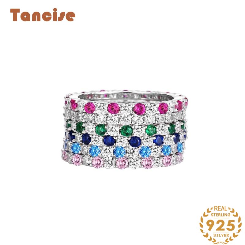 Tancise High Carbon Diamond S925 Sterling ezüst gyűrű női INS Kazama gyémánt drágakő gyűrű modell_voghion.com