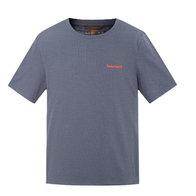 

Timberland Breathable Round Neck Short Sleeve T-Shirt Men Tops Gray Blue A4215EMH L