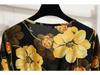 2022 European & American Floral A-Line Dress - Spring, Long Sleeve, Round Neck, Slim Fit