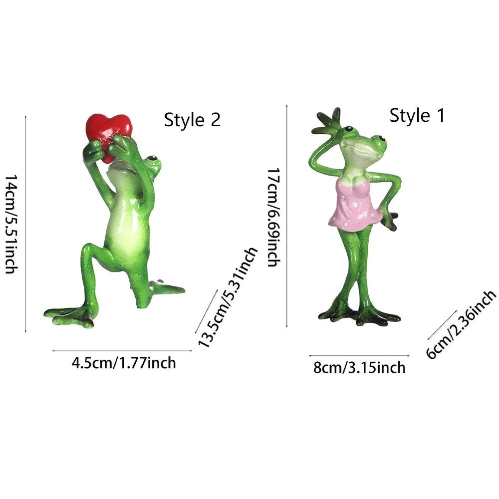 Resin Crafts Frog Couple Figurines Romantic Frog Confession Statue  Valentine's Day Gift