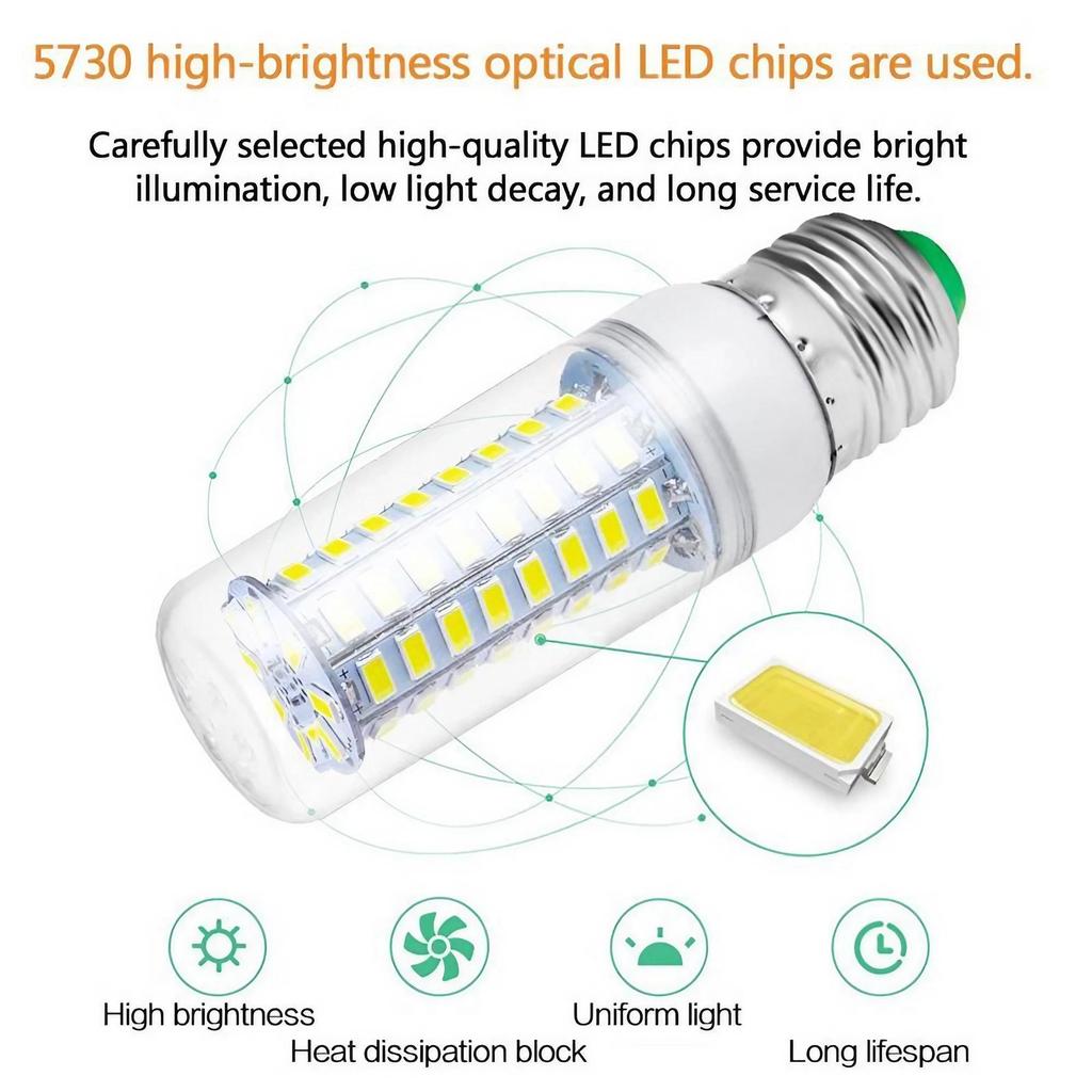 E27E14 LED Corn Bulb 3W12W 24LEDs SMD5730 Chandelier Light 200240V Bedroom Kitchen Home Decor Lighting