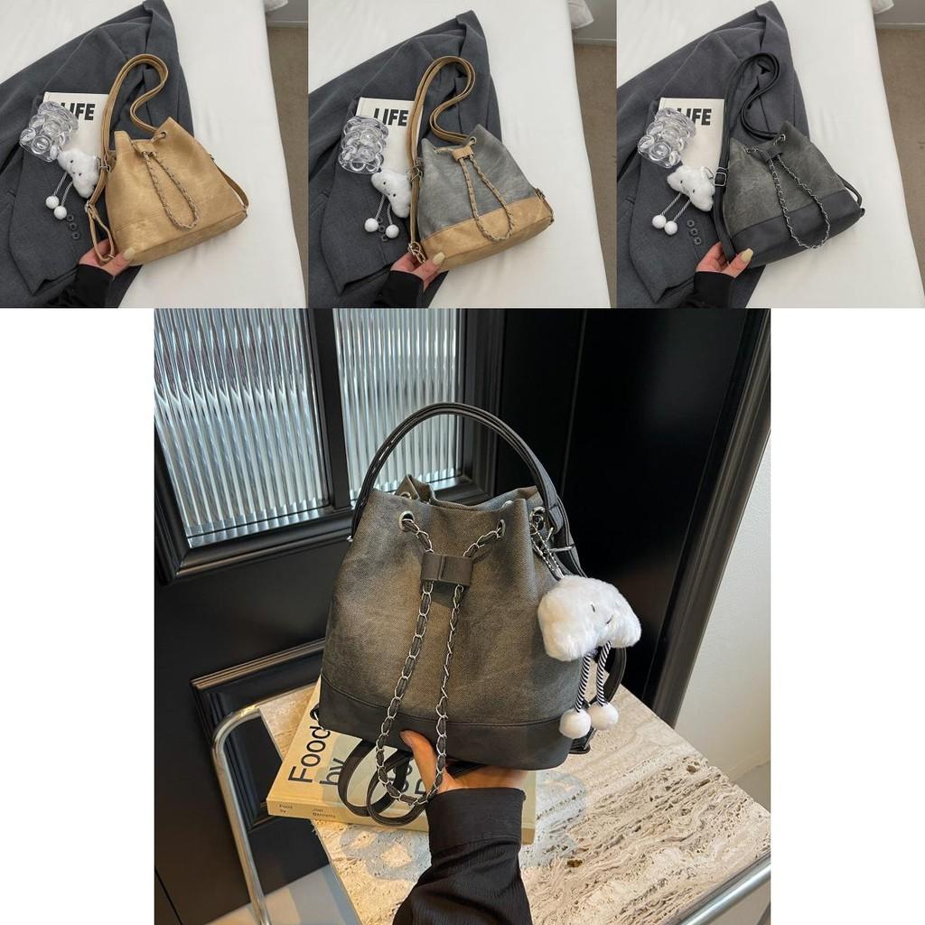 Chic And Stylish Bucket Bag For Women In Black Coffee Khaki And Blue Perfect For Fall Fashion