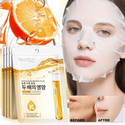 5/10pcs BIOAQUA Niacinamide Vitamin C Face Mask Anti Wrinkle Moisturizing Hyaluronic Acid Whitenting Facial Masks Skin Care
