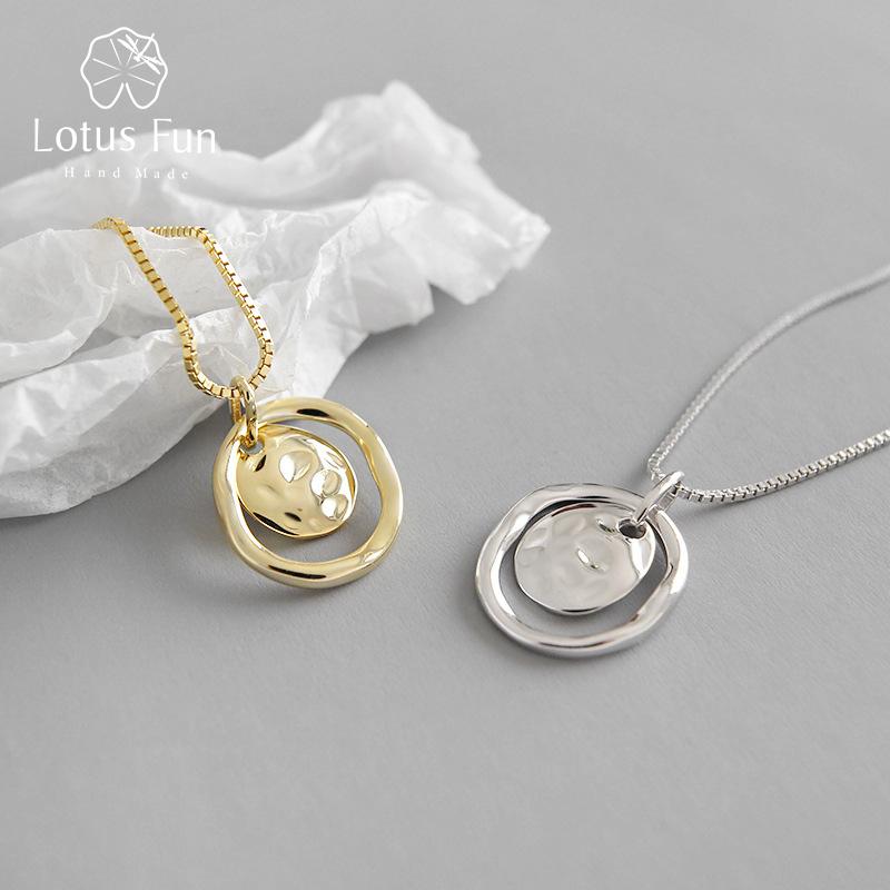 

Lotus Fun Круглый Минималистский ожерелье Уникальный дизайн Изысканные ювелирные изделия Ожерелье для женщин Подарки