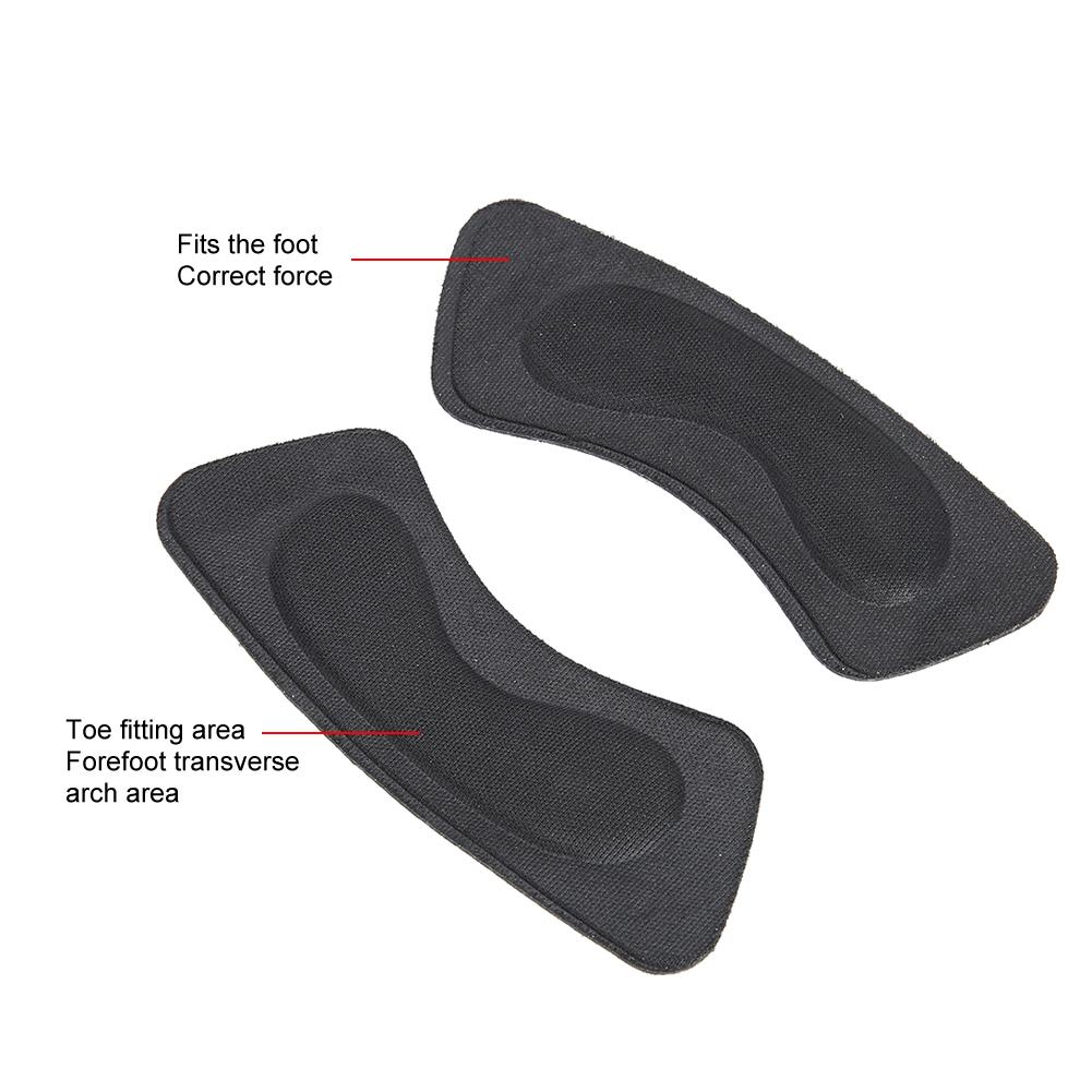 10 párů houbičkových nálepek na paty šetrných k pokožce, nálepky na paty, náplasti na přední část chodidla pro péči o nohy (Černá)