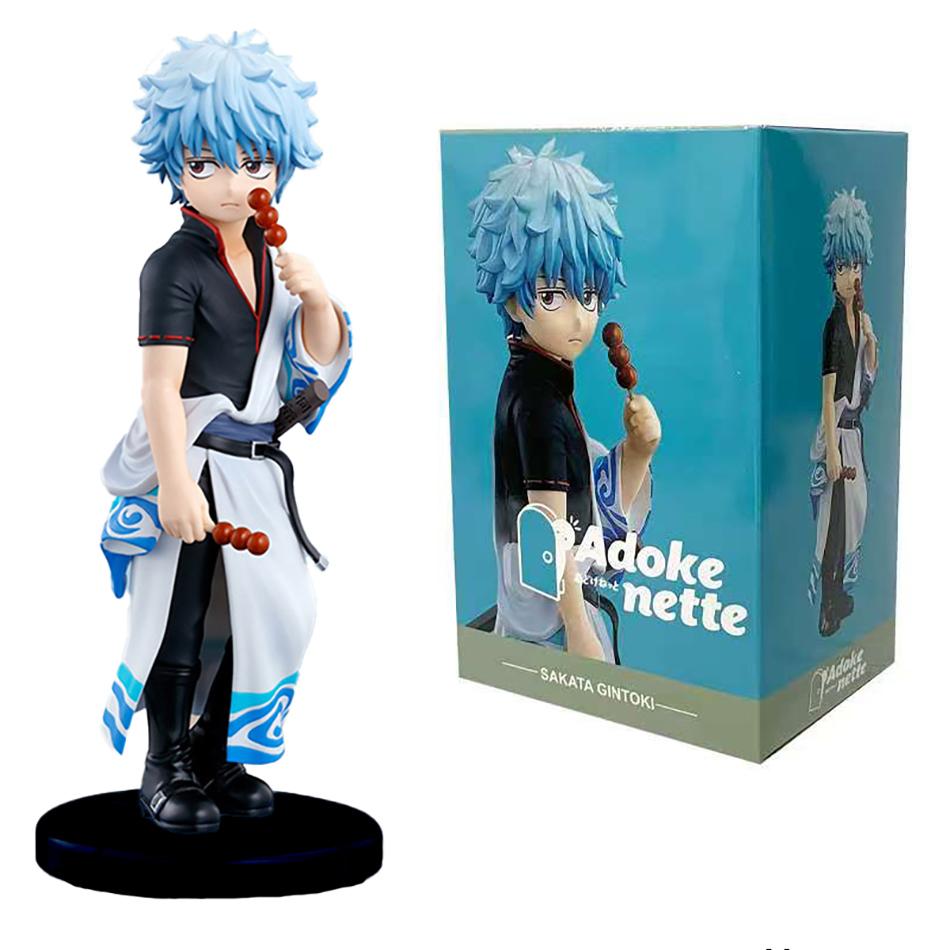 13CM Adokenette GINTAMA Sakata Gintoki&Katsura Kotarou Figure Anime Peripheral Action Model Desktop Decorative Toy Collect Gift