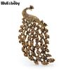 Normal Size Peacock Brooches For Women Rhinestone 4-color Beauty Bird Party Office Brooch Pin Gifts