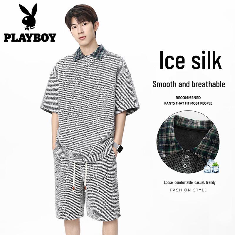 

PLAYBOY Men s Striped Sportswear Set M