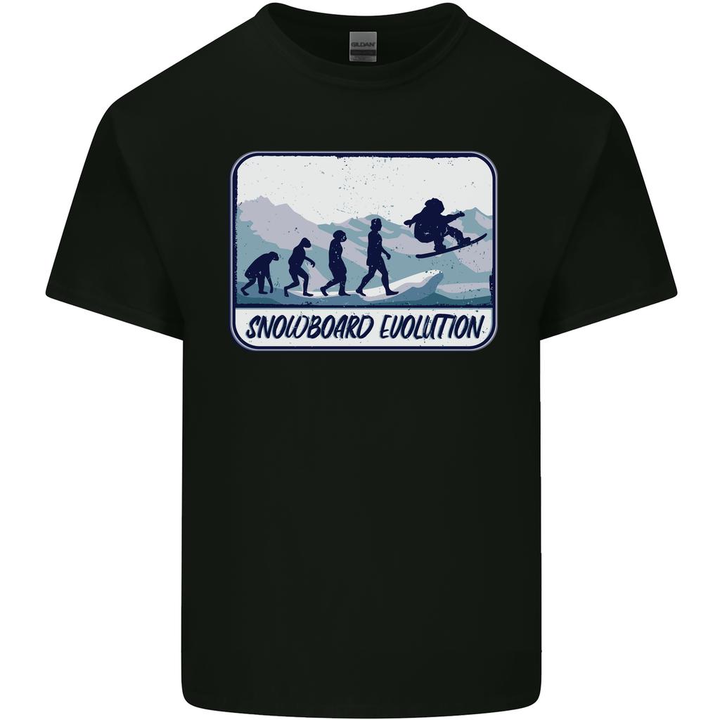 Men's Cotton T-Shirt Snowboarder Fun Evolution-