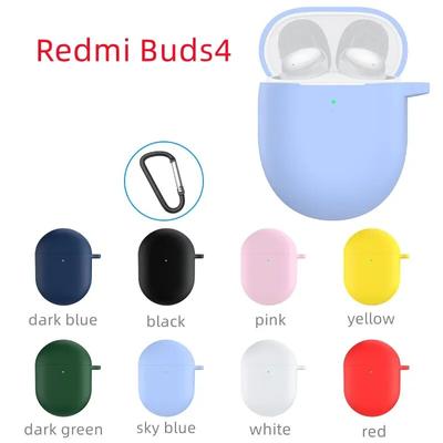 Funda protectora de silicona para auriculares Xiaomi Redmi Buds 4, bonita funda de silicona siamesa de color puro para Redmi Buds 4