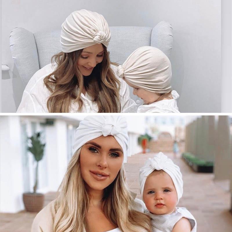 Cute Knot Baby Hat Soft Spring Autumn Kids Girl Boy Bonnet Hat Turban Solid Color Infant Head Wraps Beanie Cap Baby Accessories