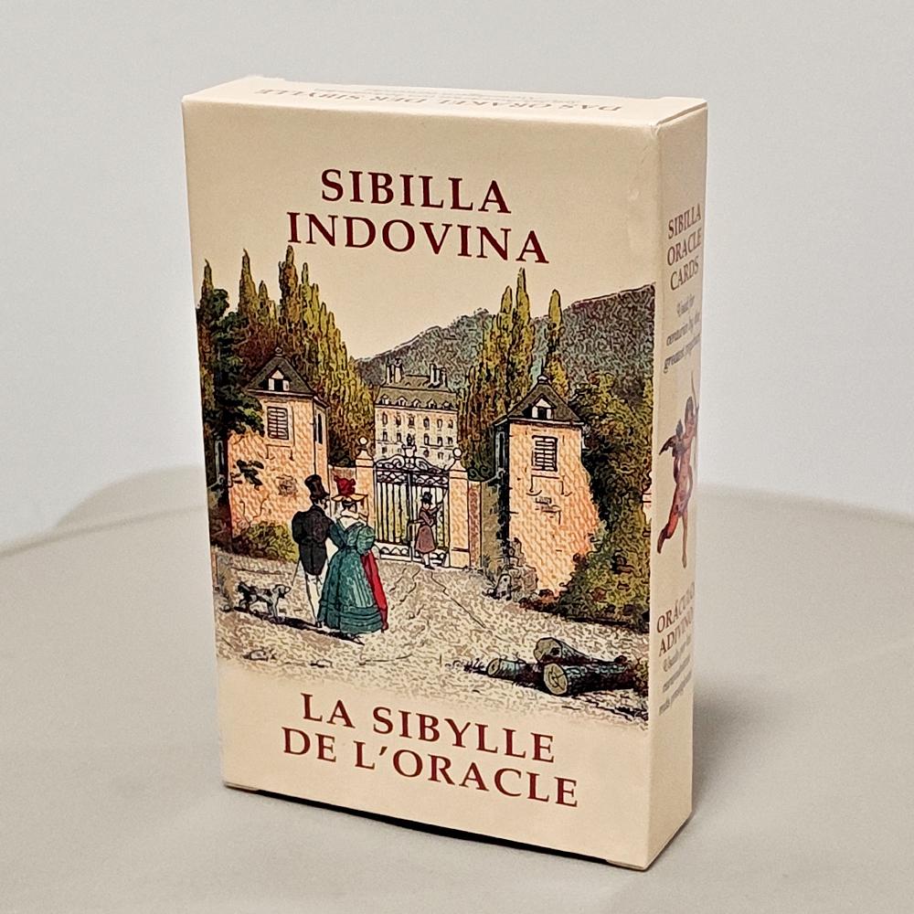 Sibilla Indovina Oracle Cards 10.5*6cm, Vintage 52-Card Divination Deck - Multilingual Victorian Style бежевый