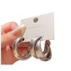 European and American metal style multi-layer plain ring earrings women's fashion design earrings exaggerated high-end earrings