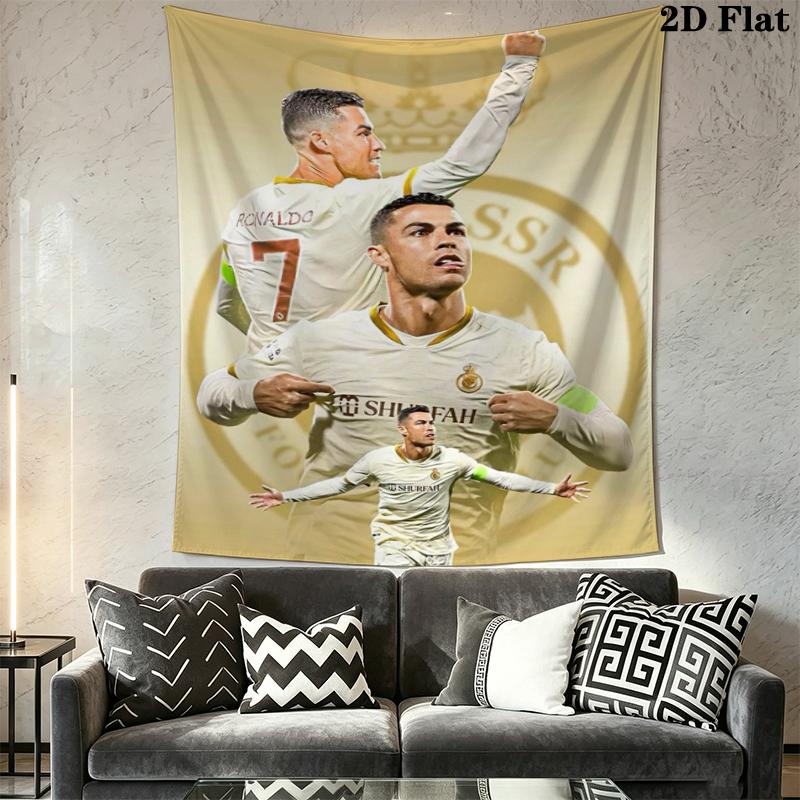 C Ronaldo Wall Tapestry Aesthetic Wall Hanging Printed Fabric Blanket Decorative Tapestries for Bedroom Living Room Home Decor