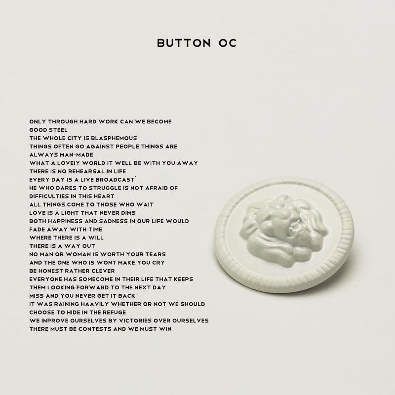 5Pcs Lion Head Pure Black And White Alloy Button Blazer Xiaoxiang European And American Style Double-Sided Nylon Coat Buttons