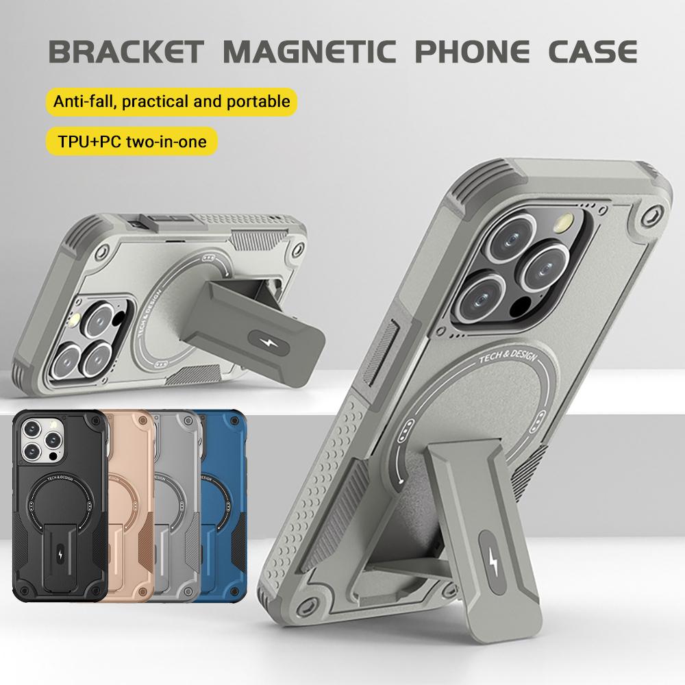 Armor Magnetic Phone Case for iPhone 11 12 14 16 Pro 16 15 14 13 12 Pro Max for Samsung S21 A35 A36 S22 S23 S24 Ultra FE High Quality Shockproof Shell