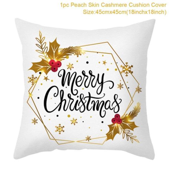 45cm Christmas Cushion Cover Navidad Merry Christmas Decorations For Home Xmas Noel Cristmas Ornaments New Year Gifts
