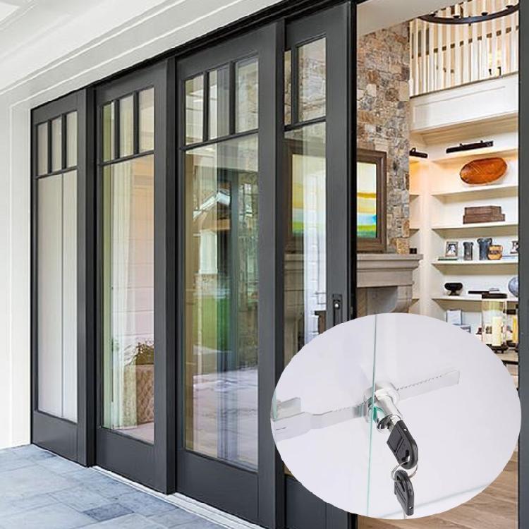 2Pcs Sliding Closet Showcases Security Lock with Key Glass Door Lock Replacement Ratchets Lock Easily To Install