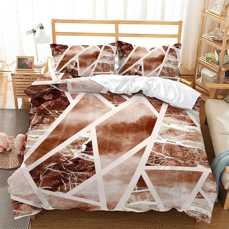 Geometric Duvet Cover Abstract Marble Bedding Set Microfiber Vintage Exotic Floral Pattern Comforter Cover Twin King Single Size