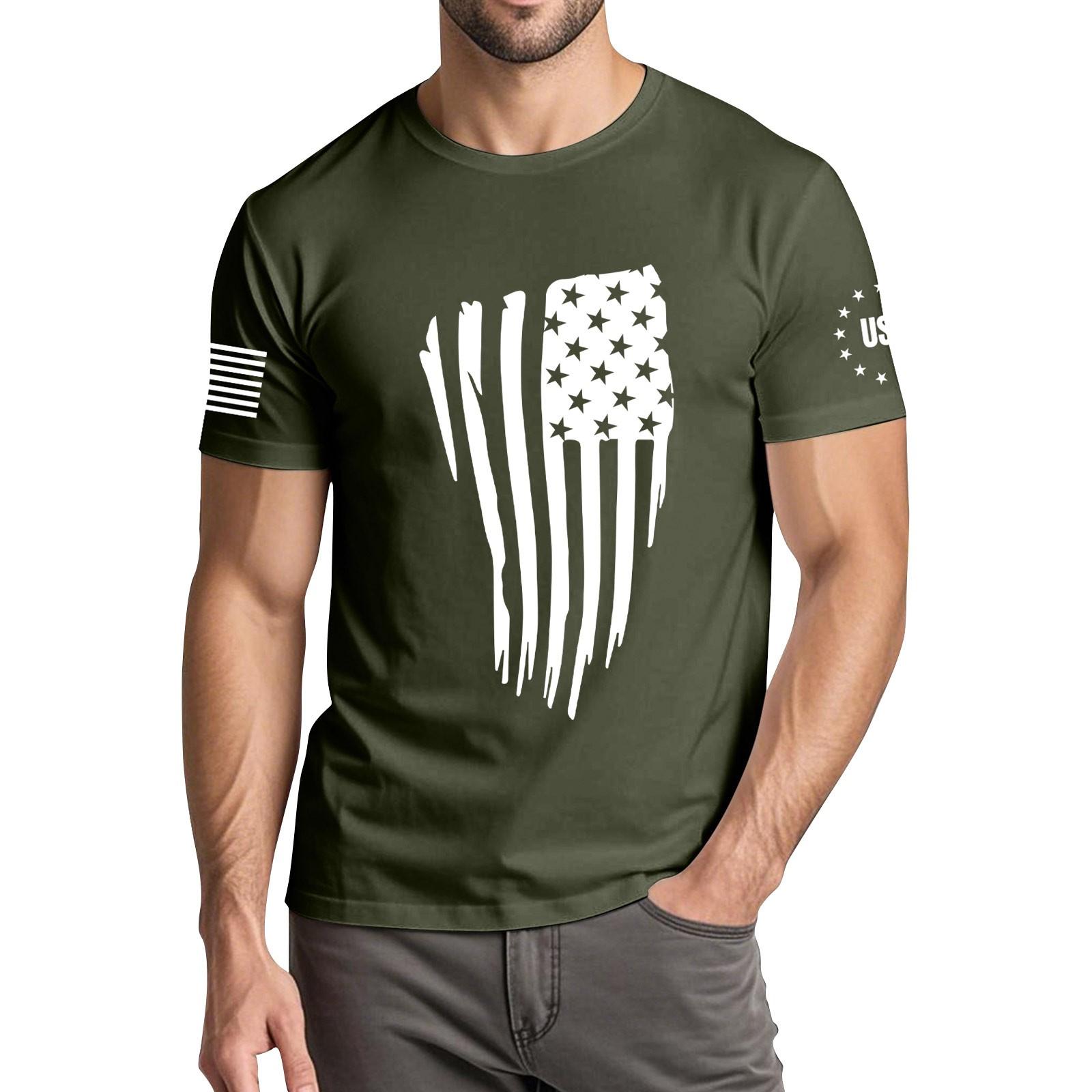 

Мужская модная повседневная футболка с круглым вырезом и коротким рукавом с принтом «День независимости» XXXL