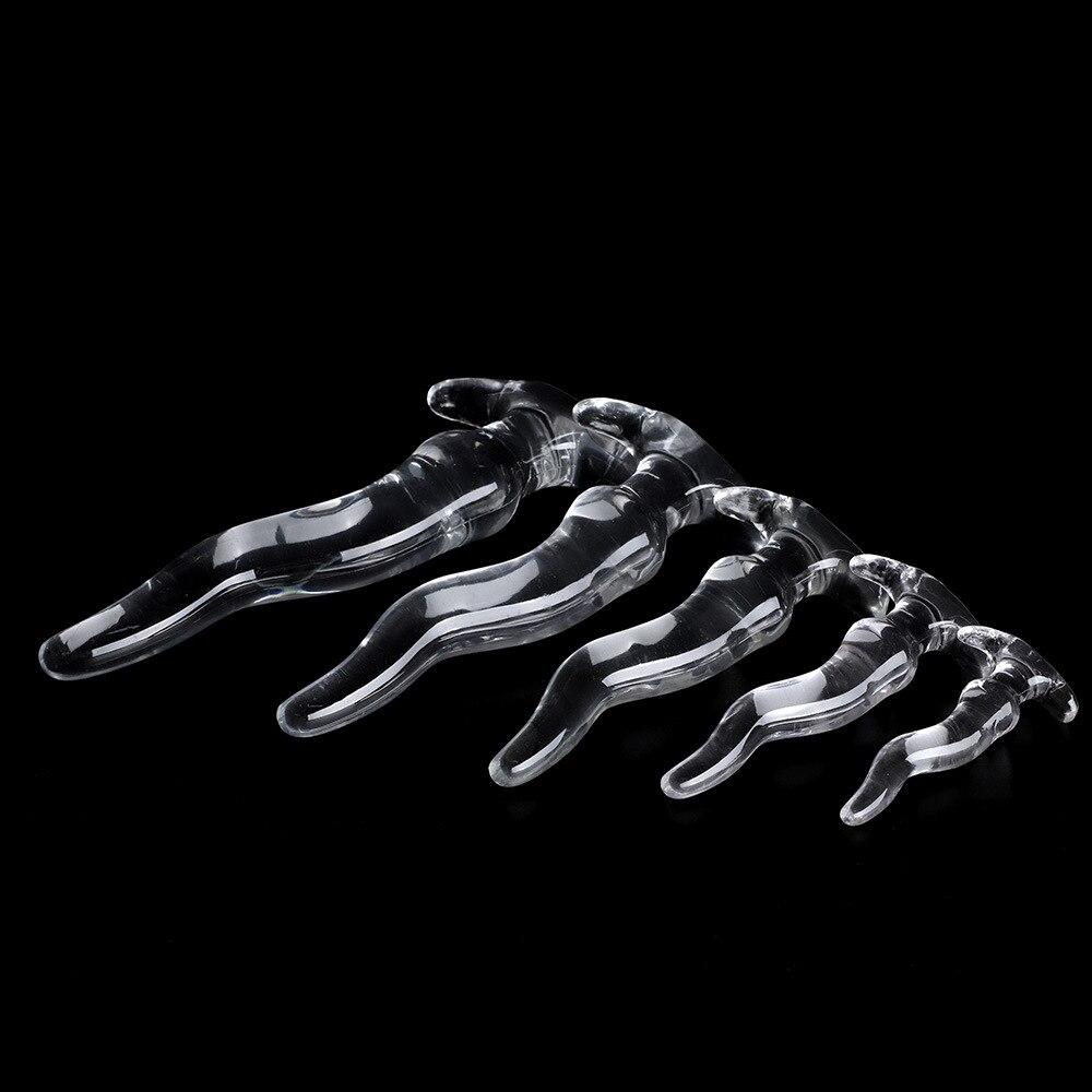 Transparent TPE Anal Plug Extended Anal Expander Masturbation Device Dildo Adult Sex Toys Strap On Penis Fisting