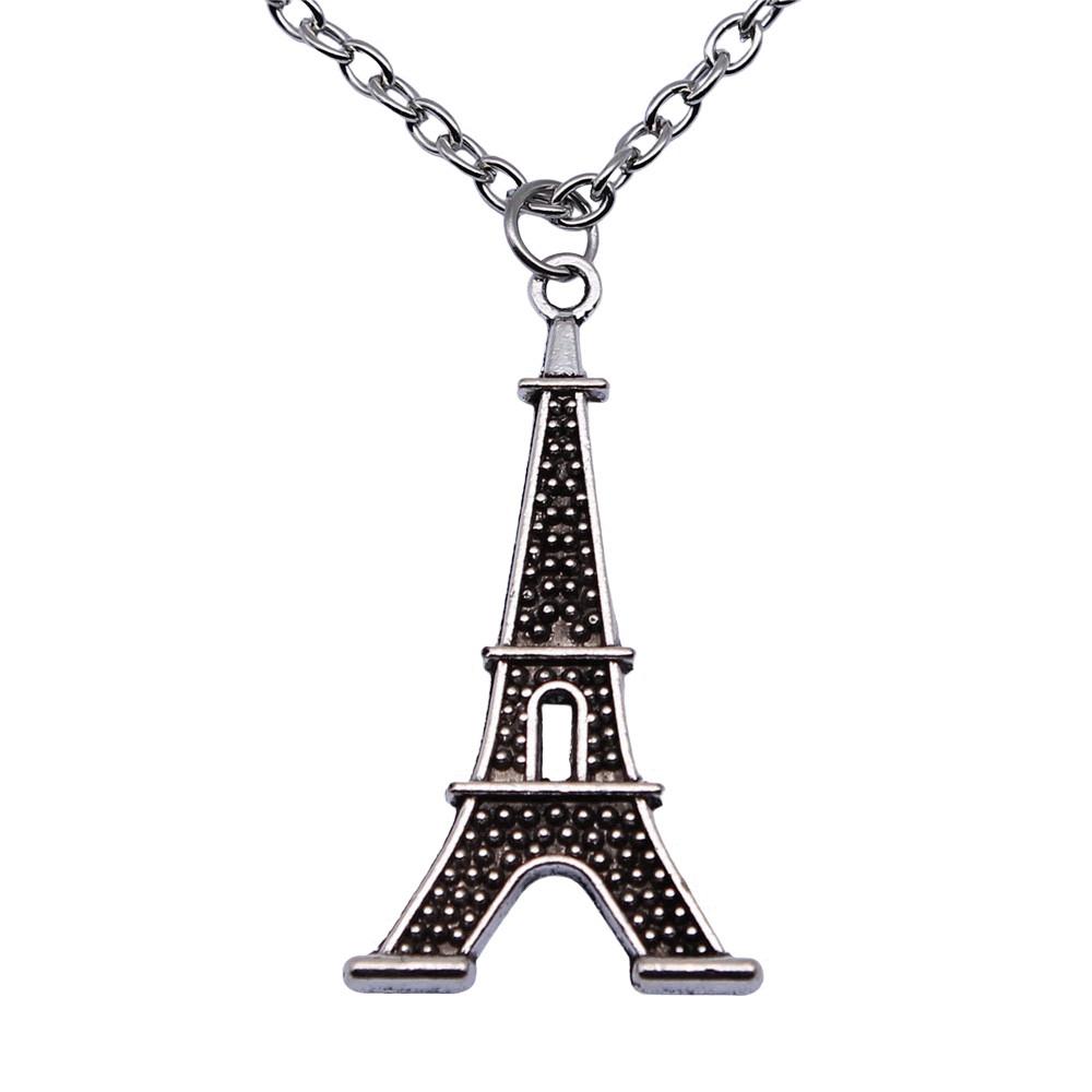 Travel Eiffel Tower Pendant Necklace Nautical Sailor Ocean Theme Jewelry 45cm or 70cm long chain