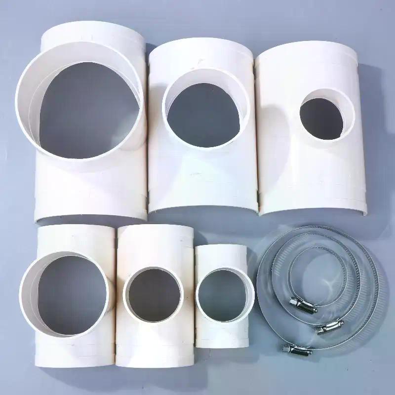 PVC Open Tee Pipe Joint Repair Patch Drain Pipe Adapter Tube Connectors For Home Outdoor Industrial Plumbing Accessories