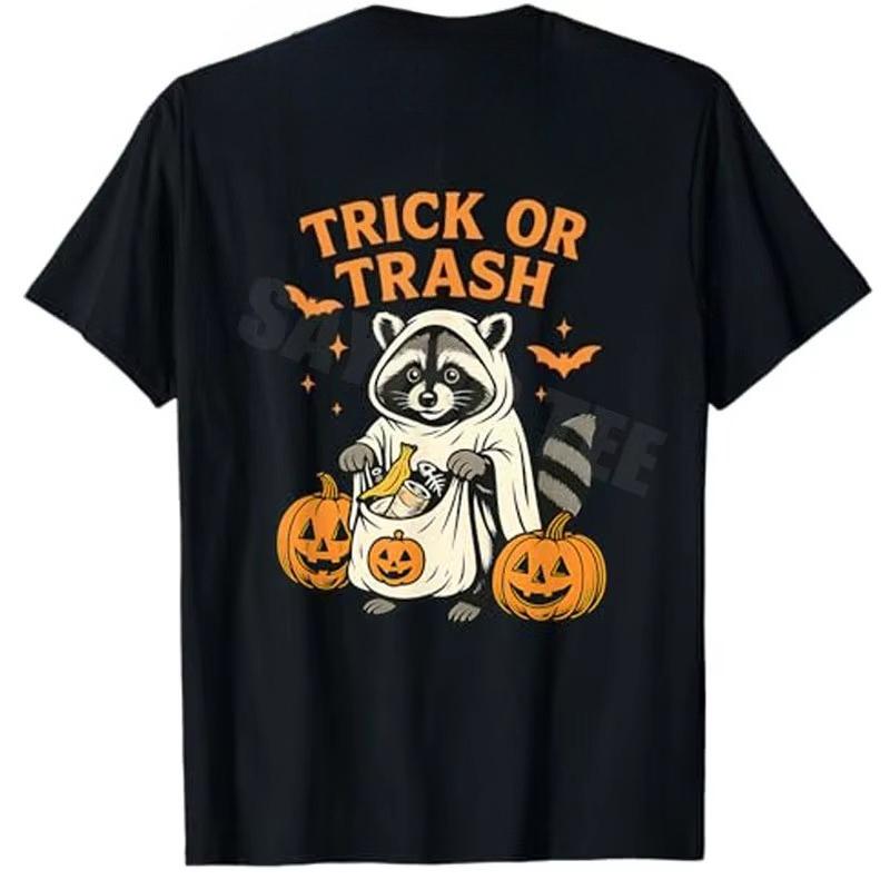 Raccoon Trick or Trash Halloween Pumpkin T-shirt