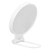 Double Sided Magnifying Mirror 1X 5X with LED Light and Folding Handle Table Top Vanity Mirror for Dorm Bedroom Bathroom Travel White