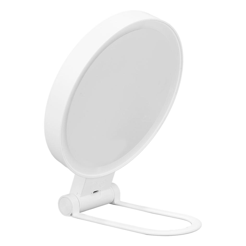 Double Sided Magnifying Mirror 1X 5X with LED Light and Folding Handle Table Top Vanity Mirror for
