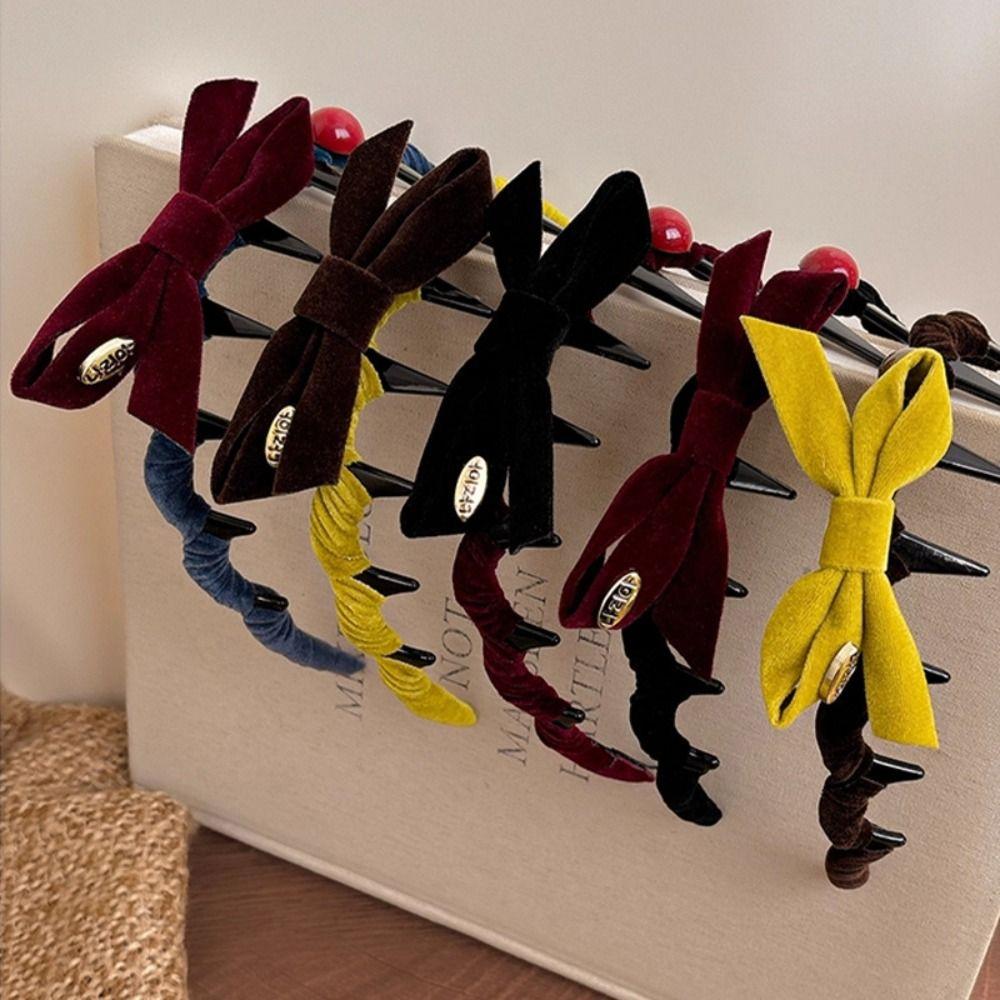 Non-slip Bow Headband U-shaped Tooth Comb Hair Hoop  New Year Hair Styling Accessories