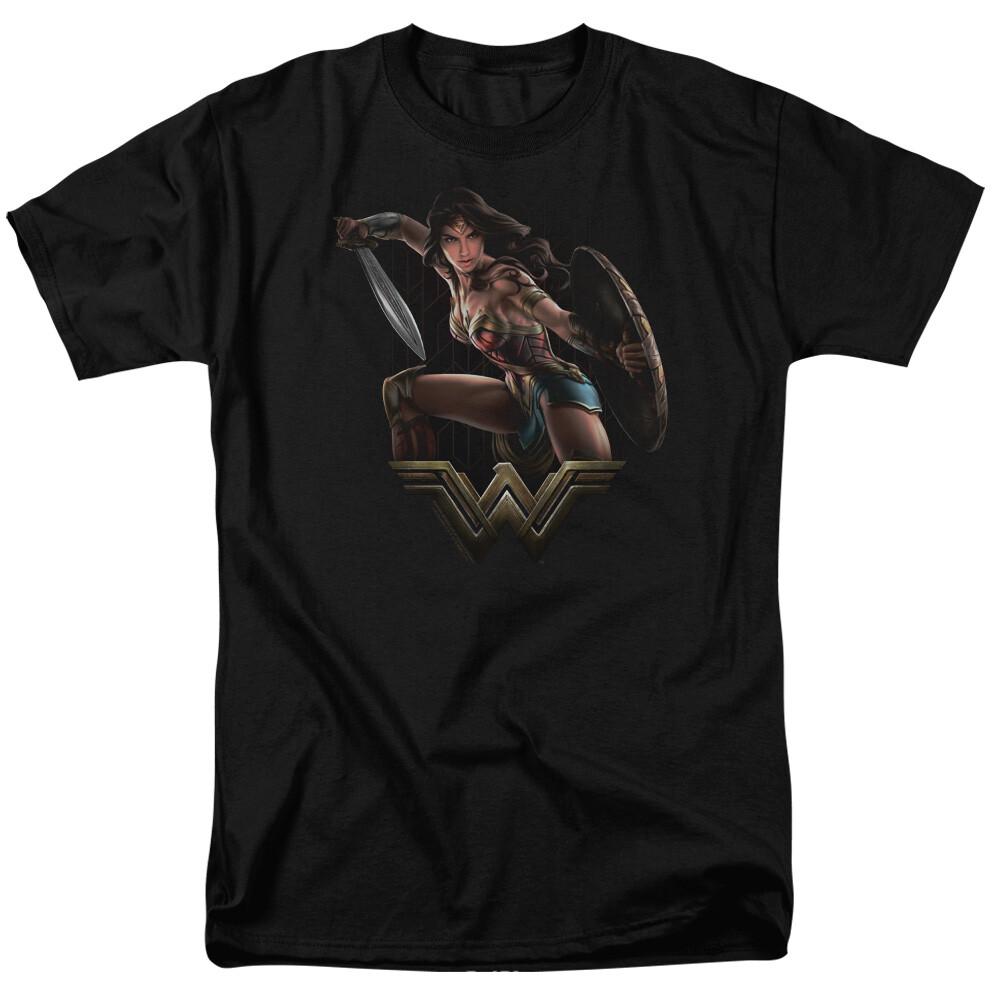 Wonder Woman Movie Fight T Shirt Licensed Comic Book Hero Classic Tee New Black S