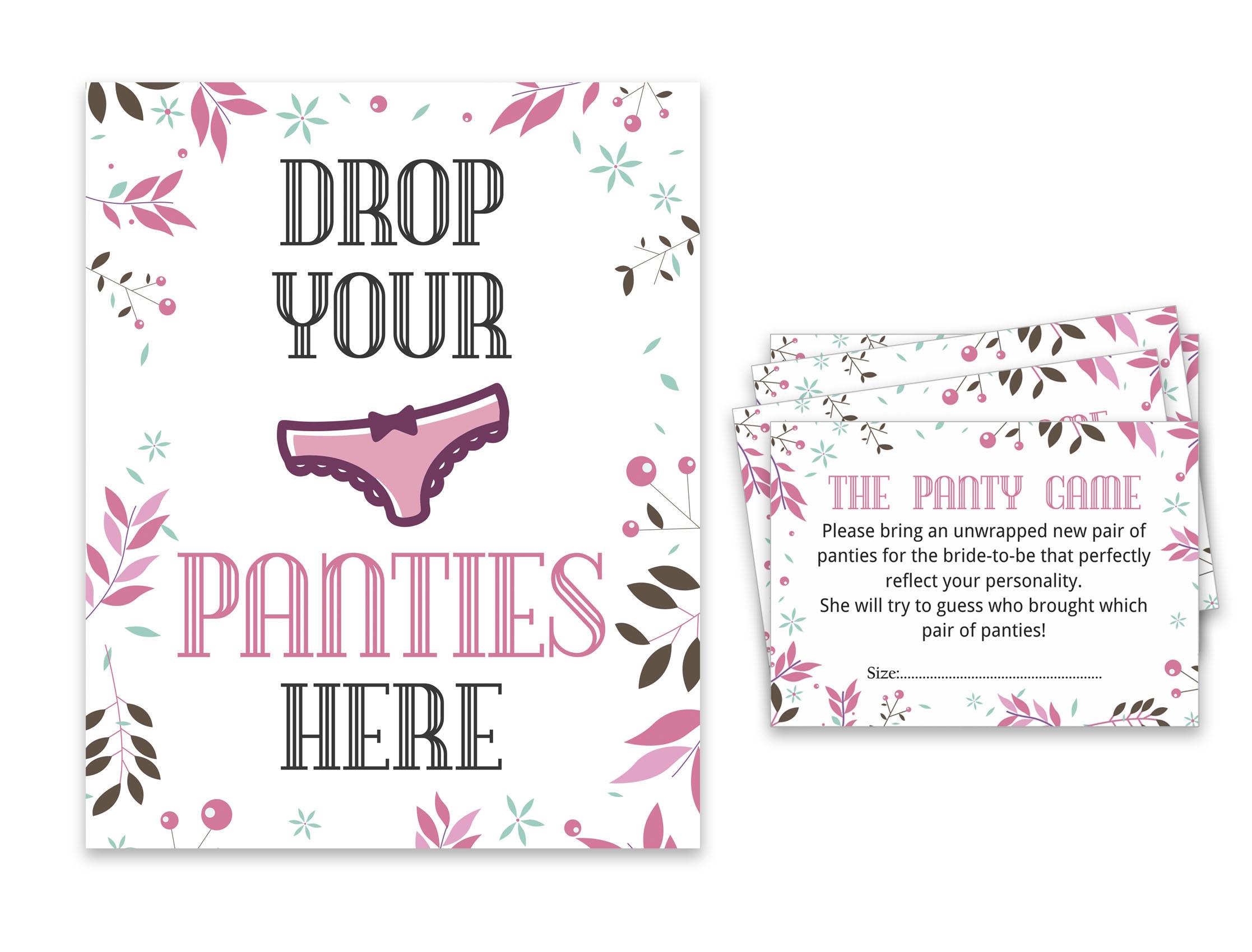 

Inkdotpot White Girls Night Out Bachelorette Party Panty Game Цветочная игра для свадебного душа 1 SignA 30 Size 3.5 x 2.5 Inches белый